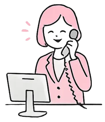 笑顔で電話対応している女性