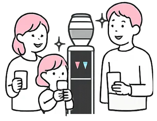 親子で美味しい水素水をごくごく
